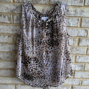 Liz Claiborne Animal Print Sleeveless Blouse with Camisole Women's Size L.